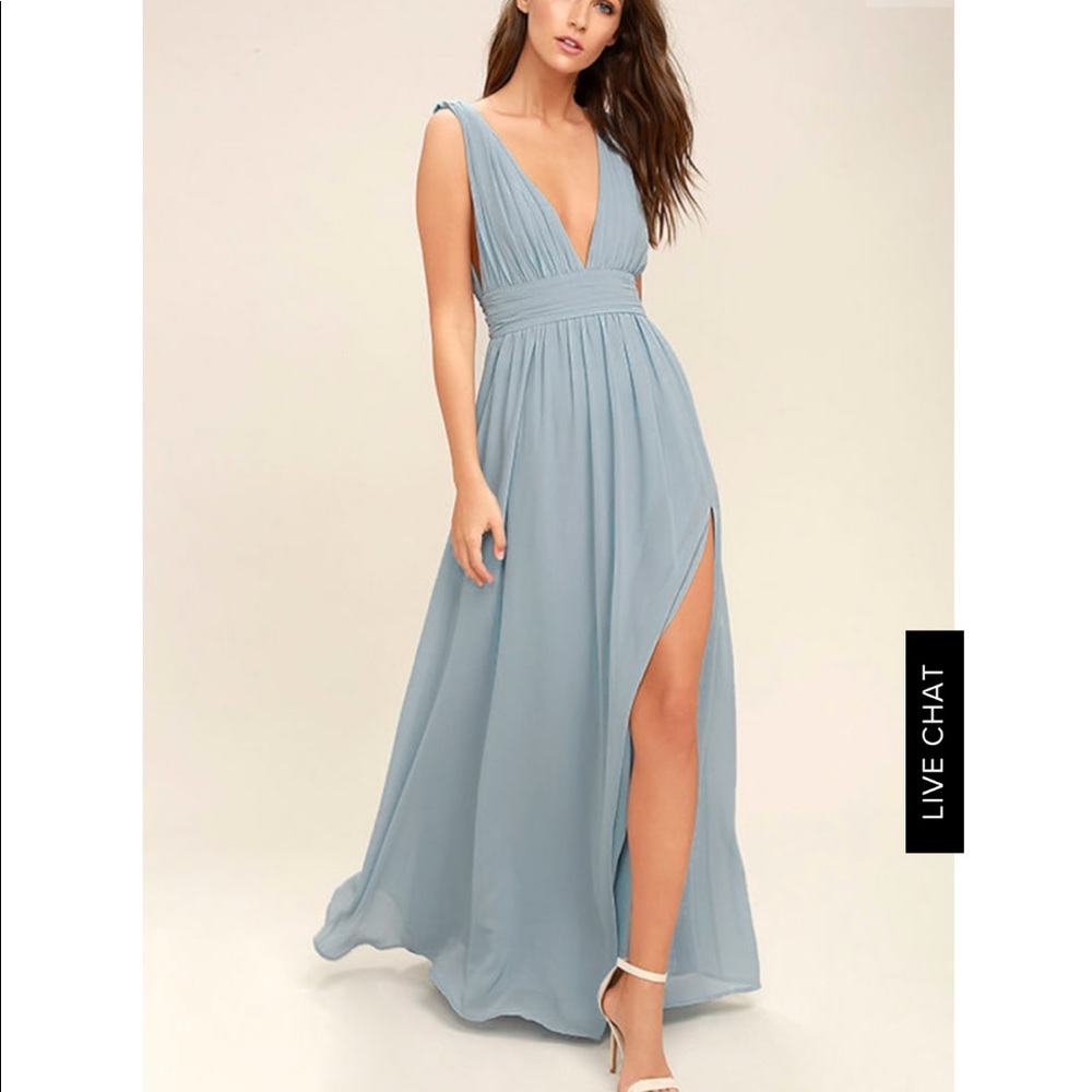Lulus Heavenly Hues Light Blue Maxi Dress